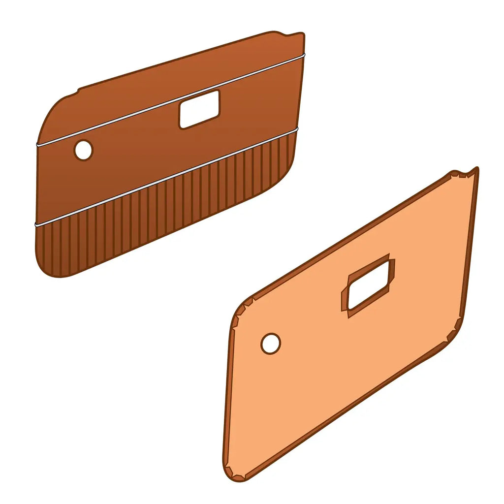 636-125 TKK4150/1 MGB DOOR PANELS AUTUMN LEAF WITH CHROME STRIP 71-76