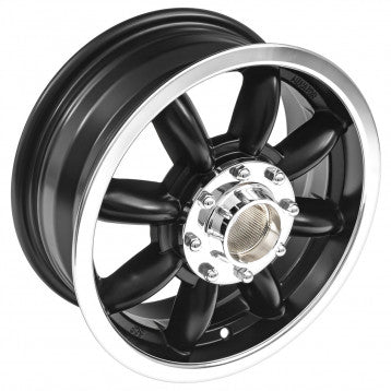 GAC8256X MINATOUR ALLOY WHEEL KNOCK ON 14 X 5.5 BLACK/POLISHED RIM