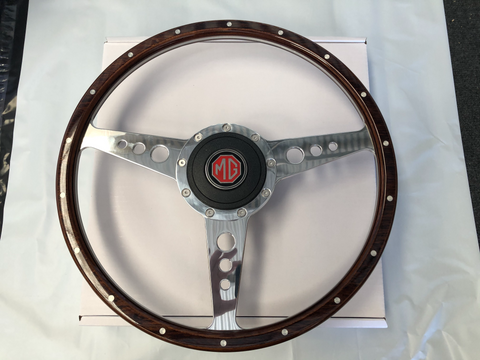 15" WOODRIM WHEEL WITH TOURIST TROPHY BOSS SUIT MGB MK1 MK11
