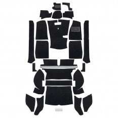 244-421 Carpet Set  GT standard  nylon  red  RHD