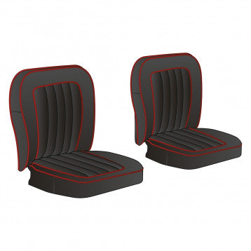 246-021 SEAT COVER SET COMPETITION DELUXE BLACK/RED PAIR