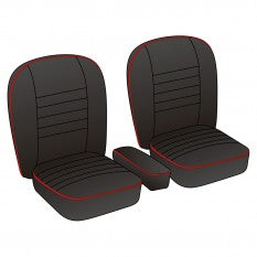 246-080 SEAT KIT COVER KIT MGA COUPE BLACK/RED LEATHER