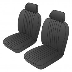 641-750 SEAT KIT FRONT MGB 77-80 DELUXE LEATHER  BLACK/BLACK