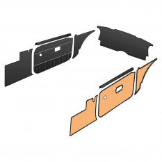 643-630 MG MGB BLACK INTERIOR TRIM DOOR PANEL KIT