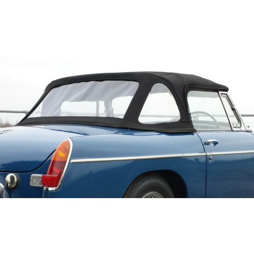 242-657 HZA5123Z BLACK FOLD DOWN HOOD WITHOUT HEADER RAIL ZIP OUT REAR WINDOW