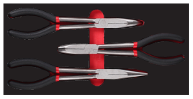 T-F1ET74 3 pc LONG NOSE PLIER SET 1/3 DRAWER FIXMAN
