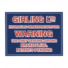 215-665 CRST148 LABEL GIRLING WARNIN