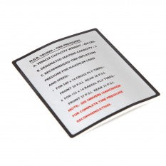 408-525 CRST158 LABEL TYRE PRESSURE