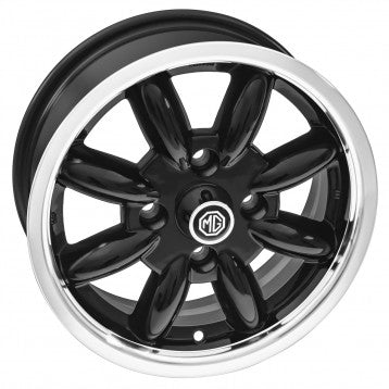 GAC8204B WHEEL MINATOR 8 SPOKE ALUMINIUM BLACK POLISHED RIM 14 X 5.5
