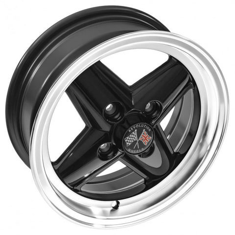 GAC8280X REVOLUTION 4 SPOKE  WHEEL  BLACK / POLISHED S&M 13 X 5.5