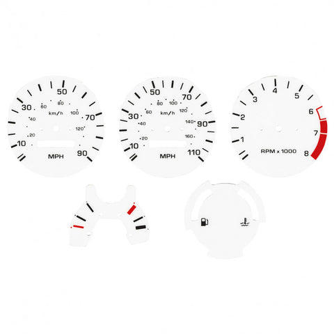 115-421 MT9501W MINI GAUGE FACE SET WHITE