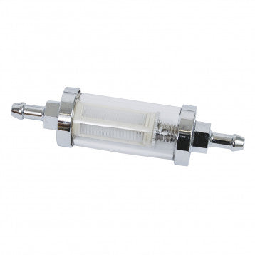 PRO805 FUEL FILTER CHROME & GLASS 5/16 8mm