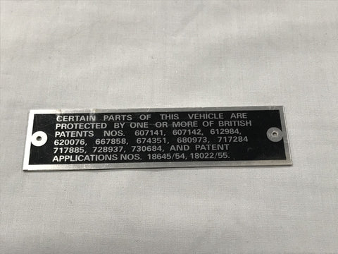 408-750 CRCP341 MGA PATENT PLATE